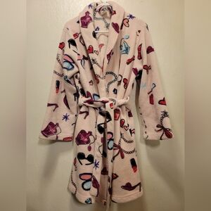 Chic Makup Glam Girlie Pink Patterned Robe
